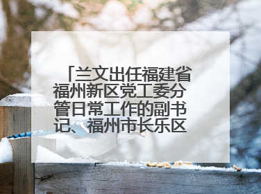 兰文出任福建省福州新区党工委分管日常工作的副书记、福州市长乐区委书记