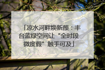 凉水河畔焕新颜：丰台蓝绿空间让“全时段微度假”触手可及
