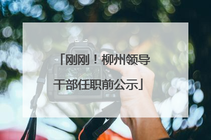 刚刚！柳州领导干部任职前公示