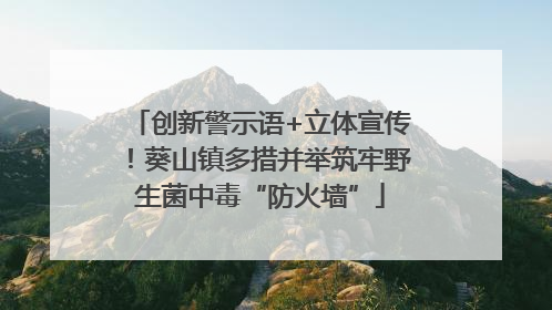 创新警示语+立体宣传！葵山镇多措并举筑牢野生菌中毒“防火墙”