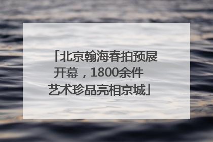 北京翰海春拍预展开幕，1800余件艺术珍品亮相京城