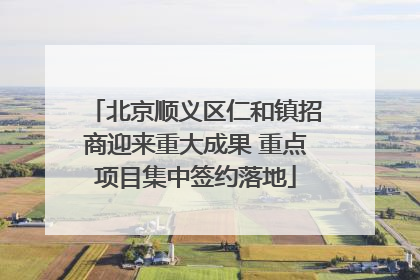 北京顺义区仁和镇招商迎来重大成果 重点项目集中签约落地