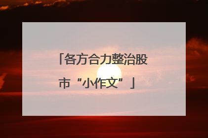 各方合力整治股市“小作文”
