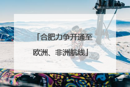 合肥力争开通至欧洲、非洲航线