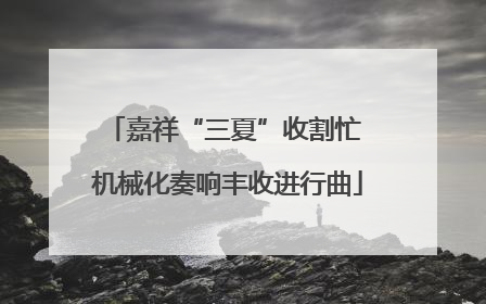 嘉祥“三夏”收割忙 机械化奏响丰收进行曲