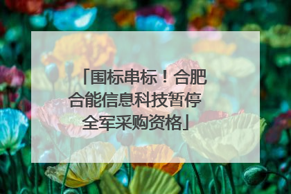围标串标！合肥合能信息科技暂停全军采购资格