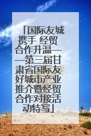 国际友城携手 经贸合作升温——第三届甘肃省国际友好城市产业推介暨经贸合作对接活动特写