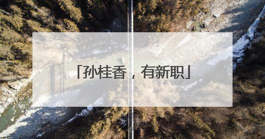 孙桂香，有新职