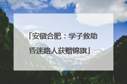 安徽合肥：学子救助昏迷路人获赠锦旗