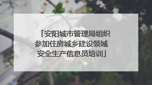 安阳城市管理局组织参加住房城乡建设领域安全生产信息员培训