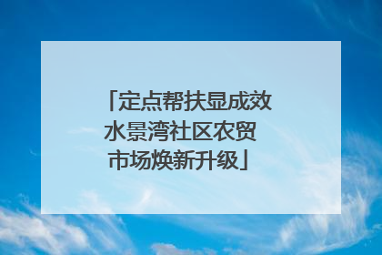 定点帮扶显成效 水景湾社区农贸市场焕新升级