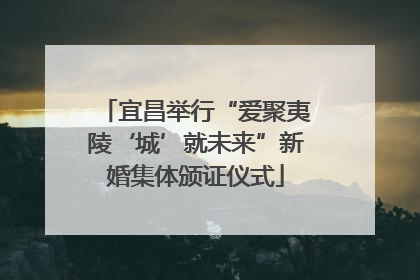 宜昌举行“爱聚夷陵‘城’就未来”新婚集体颁证仪式
