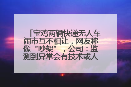 宝鸡两辆快递无人车闹市互不相让，网友称像“吵架”，公司：监测到异常会有技术或人为干预处置