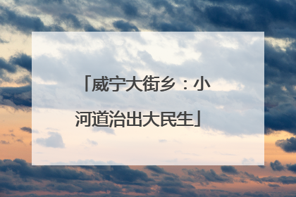 威宁大街乡：小河道治出大民生