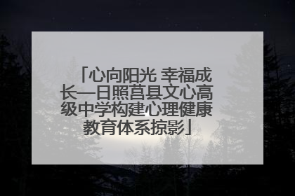心向阳光 幸福成长—日照莒县文心高级中学构建心理健康教育体系掠影