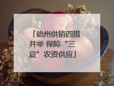 德州供销四措并举 保障“三夏”农资供应