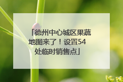 德州中心城区果蔬地图来了！设置54处临时销售点