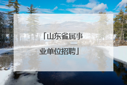 山东省属事业单位招聘