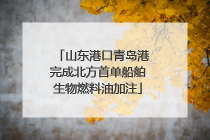 山东港口青岛港完成北方首单船舶生物燃料油加注