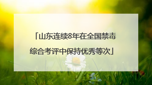 山东连续8年在全国禁毒综合考评中保持优秀等次