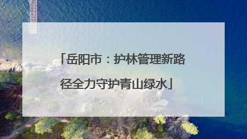 岳阳市：护林管理新路径全力守护青山绿水