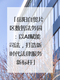 岳阳自贸片区数智法务园：以AI赋能司法，打造新时代法律服务新标杆