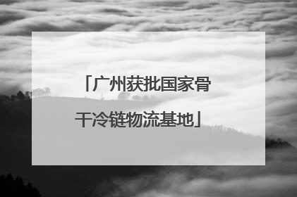广州获批国家骨干冷链物流基地