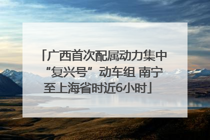广西首次配属动力集中“复兴号”动车组 南宁至上海省时近6小时