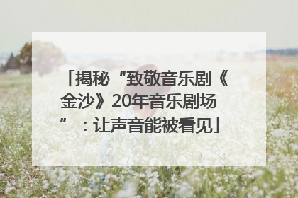 揭秘“致敬音乐剧《金沙》20年音乐剧场”：让声音能被看见