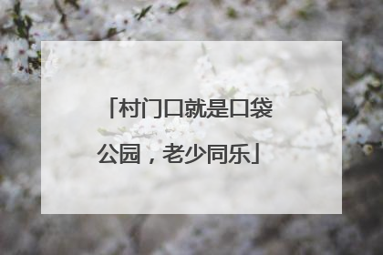 村门口就是口袋公园，老少同乐