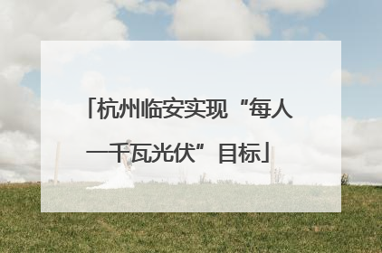 杭州临安实现“每人一千瓦光伏”目标