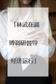林武在淄博调研督导经济运行