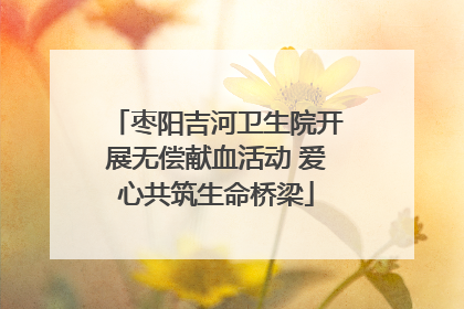枣阳吉河卫生院开展无偿献血活动 爱心共筑生命桥梁