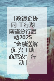 政银企协同 工行湖南省分行启动2025“金融送解优 兴工助商惠农”行动