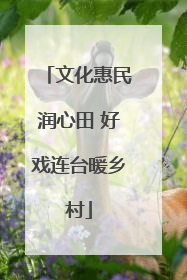 文化惠民润心田 好戏连台暖乡村