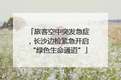 旅客空中突发急症，长沙边检紧急开启“绿色生命通道”