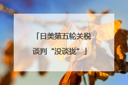 日美第五轮关税谈判“没谈拢”