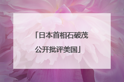 日本首相石破茂公开批评美国