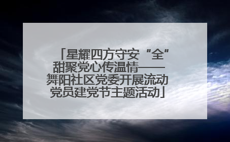 星耀四方守安“全” 甜聚党心传温情——舞阳社区党委开展流动党员建党节主题活动