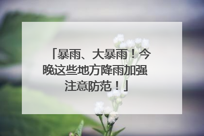 暴雨、大暴雨！今晚这些地方降雨加强 注意防范！