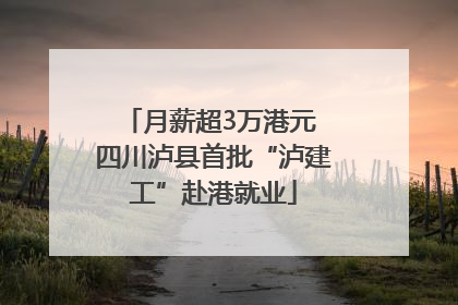 月薪超3万港元 四川泸县首批“泸建工”赴港就业