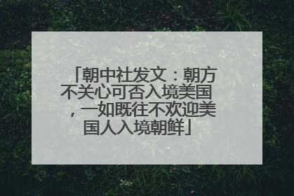 朝中社发文：朝方不关心可否入境美国，一如既往不欢迎美国人入境朝鲜