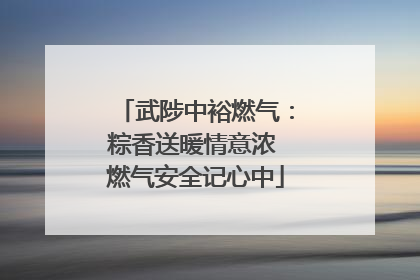 武陟中裕燃气：粽香送暖情意浓 燃气安全记心中