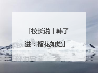 校长说丨韩子进：榴花如焰