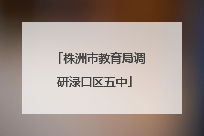 株洲市教育局调研渌口区五中