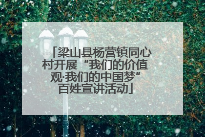 梁山县杨营镇同心村开展“我们的价值观·我们的中国梦”百姓宣讲活动