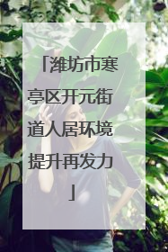 潍坊市寒亭区开元街道人居环境提升再发力