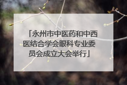 永州市中医药和中西医结合学会眼科专业委员会成立大会举行