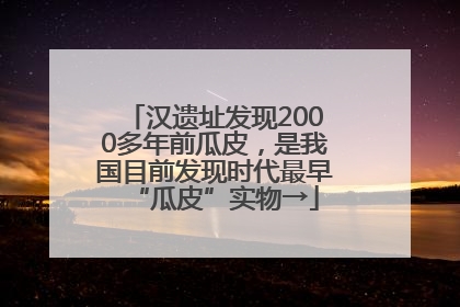 汉遗址发现2000多年前瓜皮，是我国目前发现时代最早“瓜皮”实物→