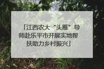 江西农大“头雁”导师赴乐平市开展实地帮扶助力乡村振兴